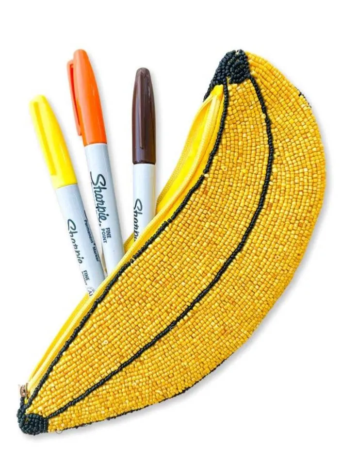 Beaded Banana Pouch
