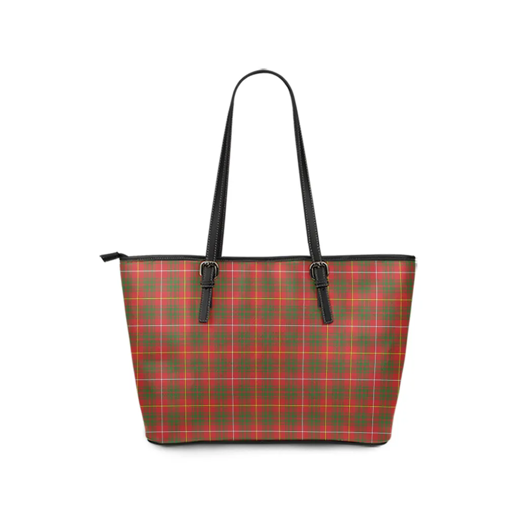 Bruce County Canada Tartan Leather Tote Bag