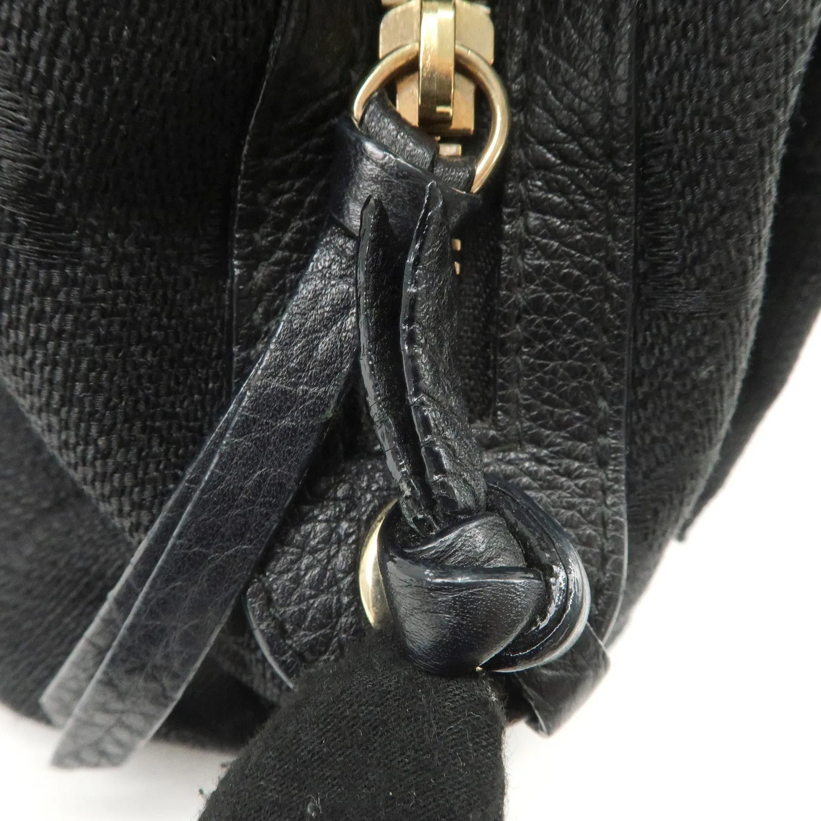 BVLGARI Logo Mania Canvas Leather 2Way Bag Hand Bag Black Used