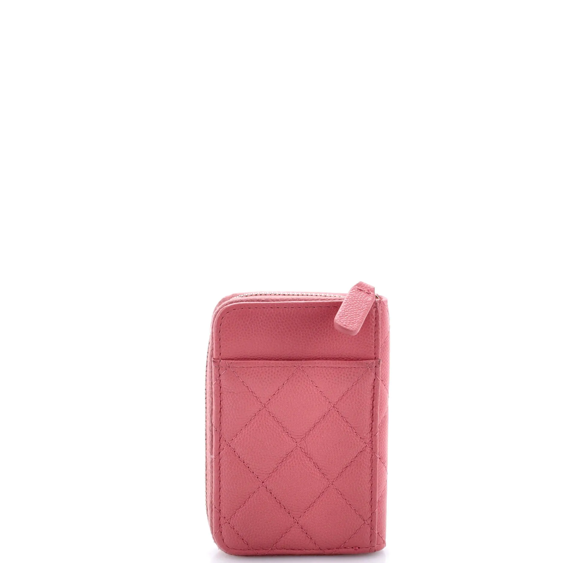 CC Card Holder Zip Coin Purse Quilted Caviar