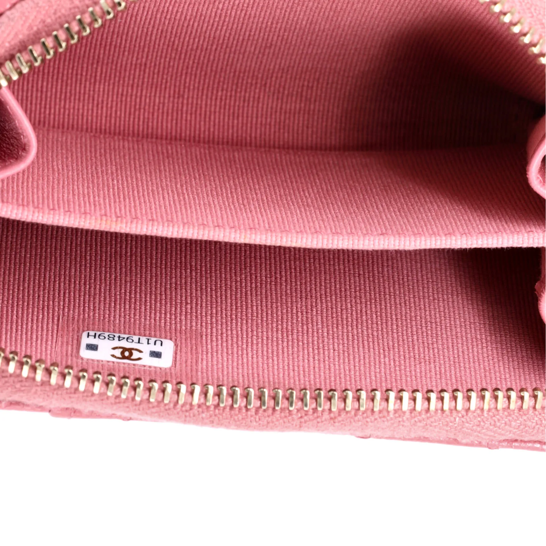 CC Card Holder Zip Coin Purse Quilted Caviar