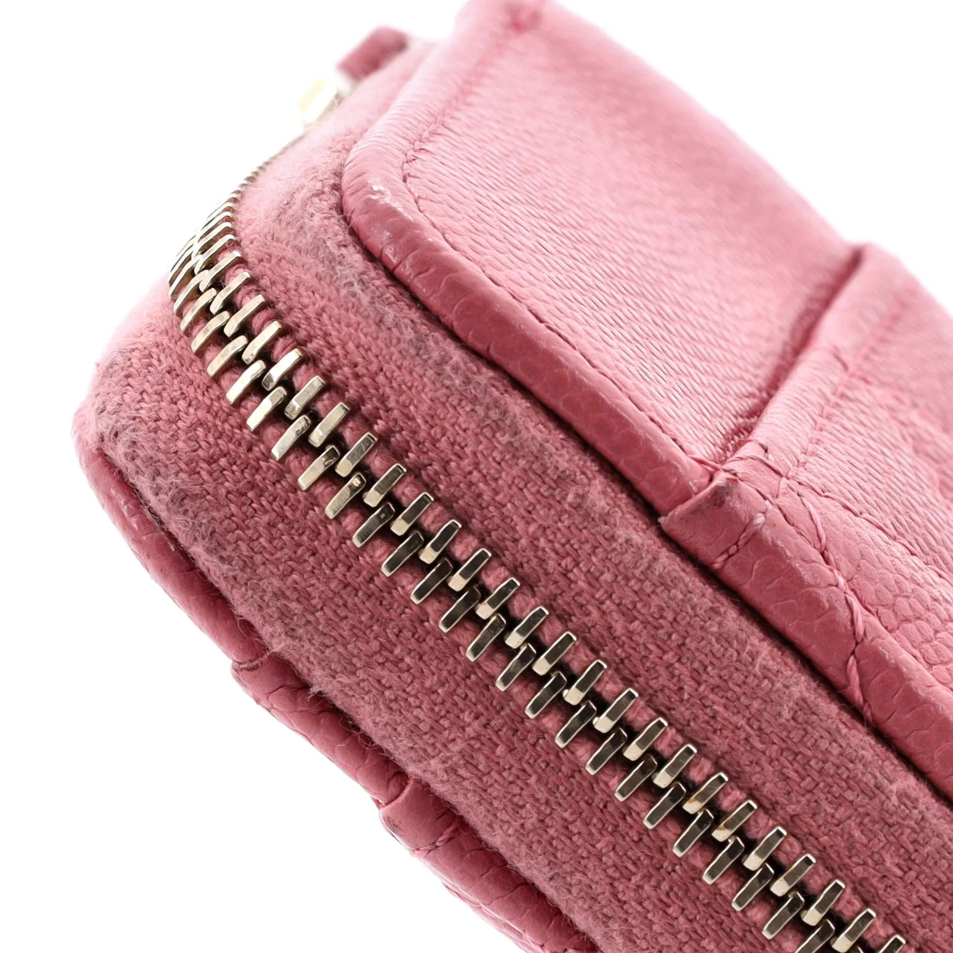 CC Card Holder Zip Coin Purse Quilted Caviar