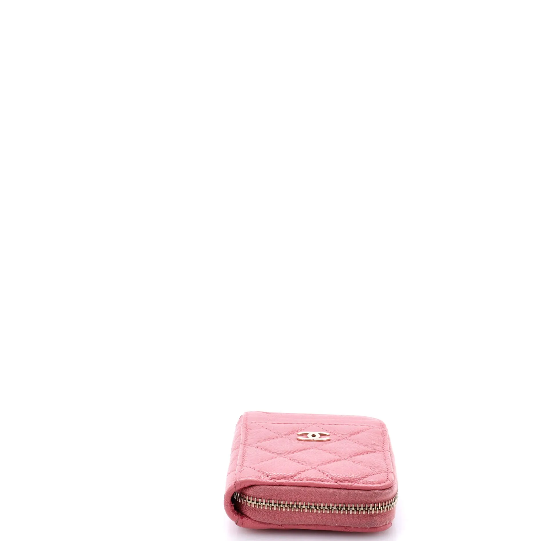 CC Card Holder Zip Coin Purse Quilted Caviar