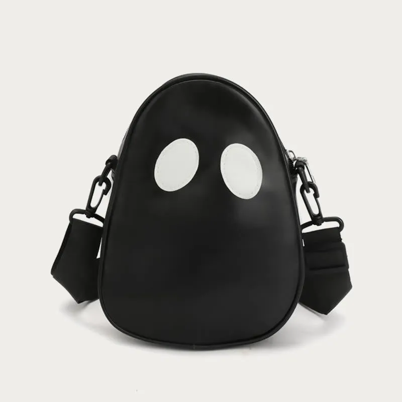 Crossbody Bag For Outdoor Funny Faceless Pattern Leather Pack
