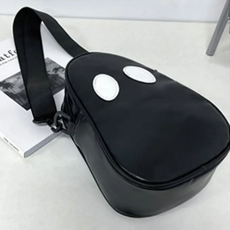 Crossbody Bag For Outdoor Funny Faceless Pattern Leather Pack