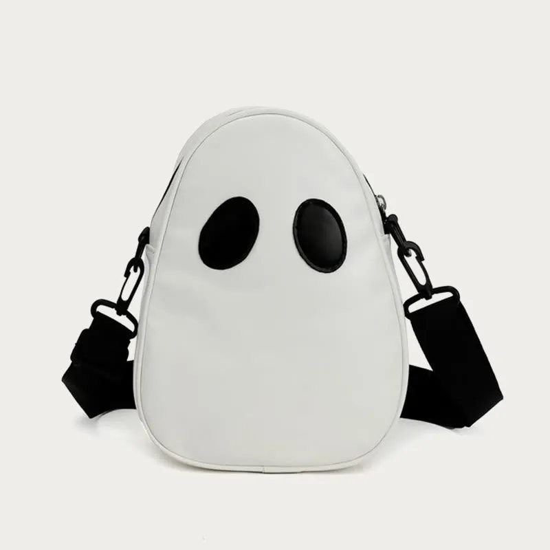 Crossbody Bag For Outdoor Funny Faceless Pattern Leather Pack