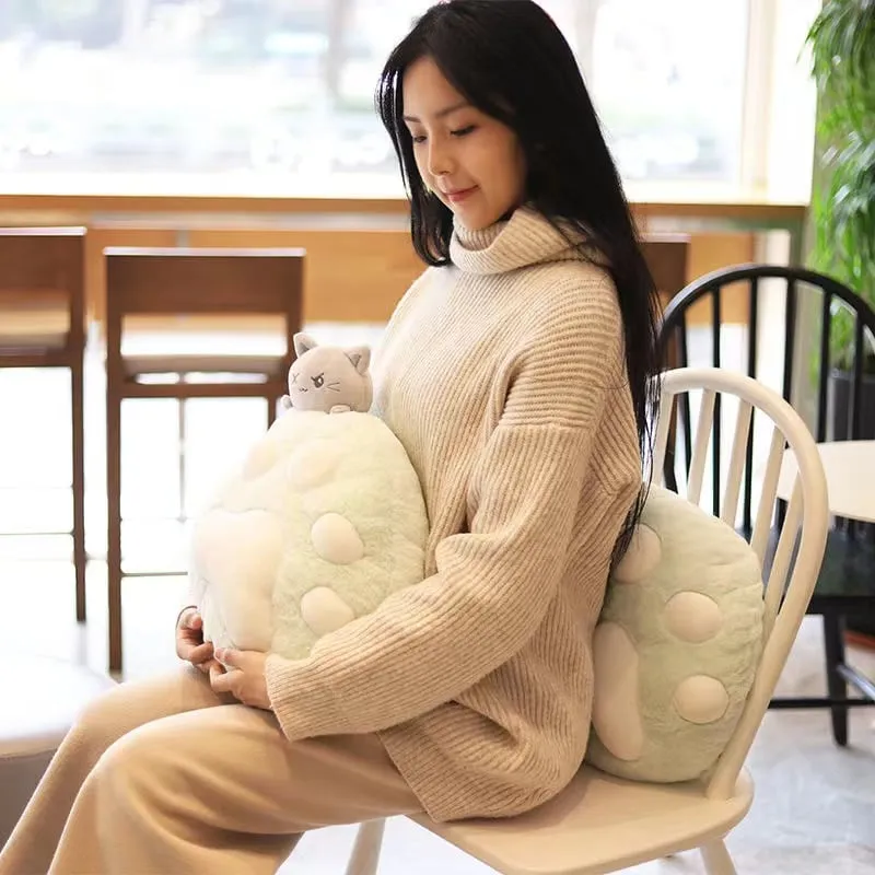 Cute Cat Paw Plush Cushion