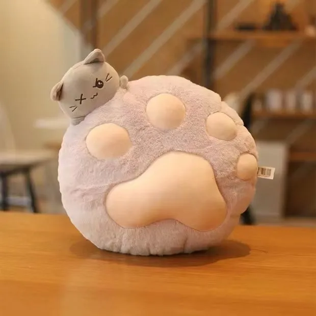 Cute Cat Paw Plush Cushion