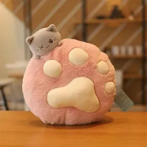 Cute Cat Paw Plush Cushion