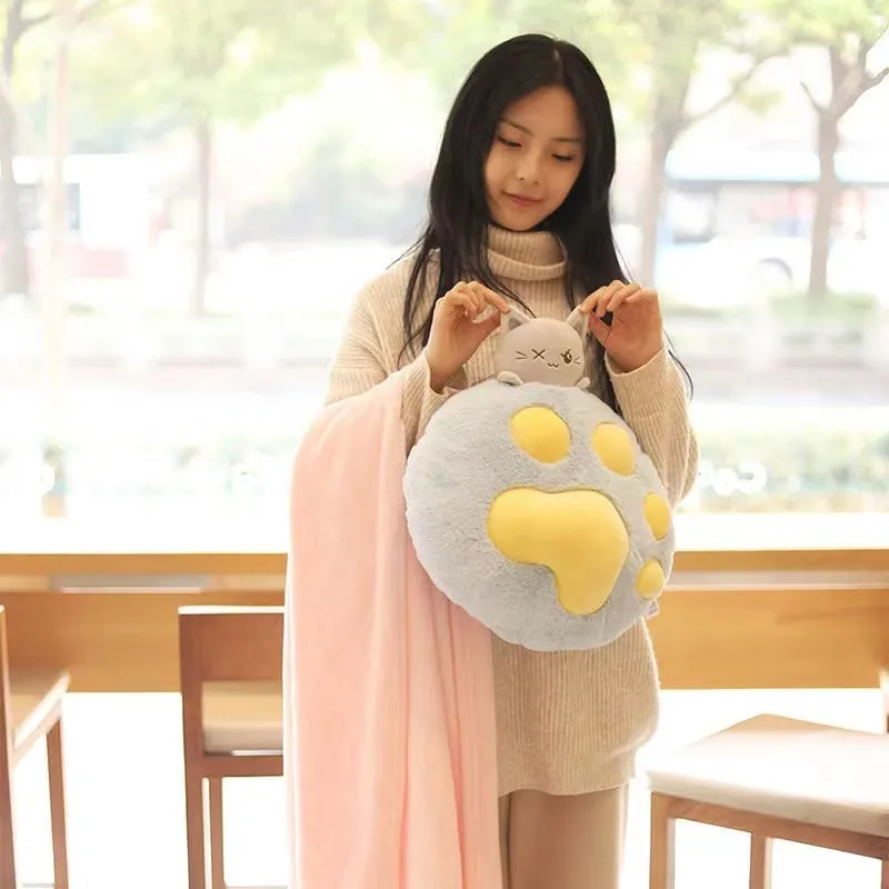 Cute Cat Paw Plush Cushion
