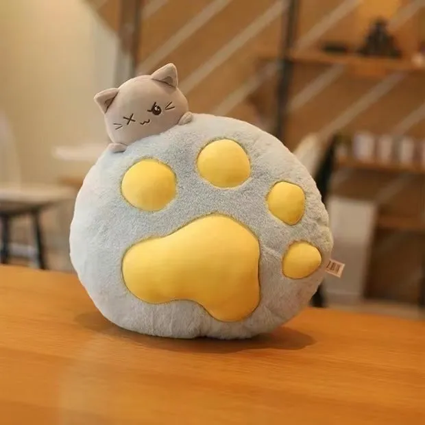 Cute Cat Paw Plush Cushion
