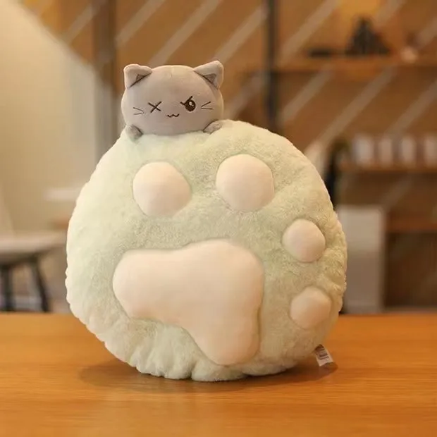 Cute Cat Paw Plush Cushion