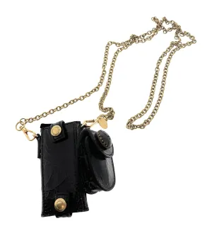Damaged/ Store Return Miu Miu Black Crackled Leather Handbag Accessory