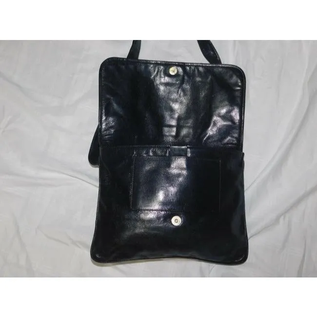 Fendi Shoulder W Satchel Cross Body Or W Multi Color Rainbow Stitches On Navy Leather Messenger Bag