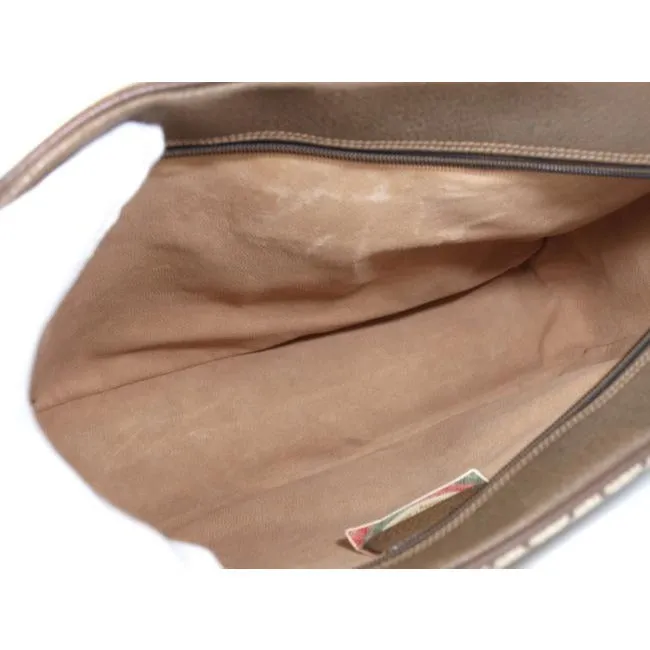Gucci Early Accessory Collection School Bag Brown Large G Logo Print With Red And Green Shelly Strip