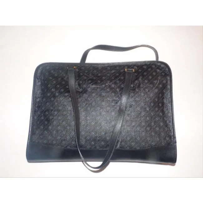 Gucci Top Handle Xl Ltd Ed Canvasleather Black Greys White Leathercoated Canvas Tote