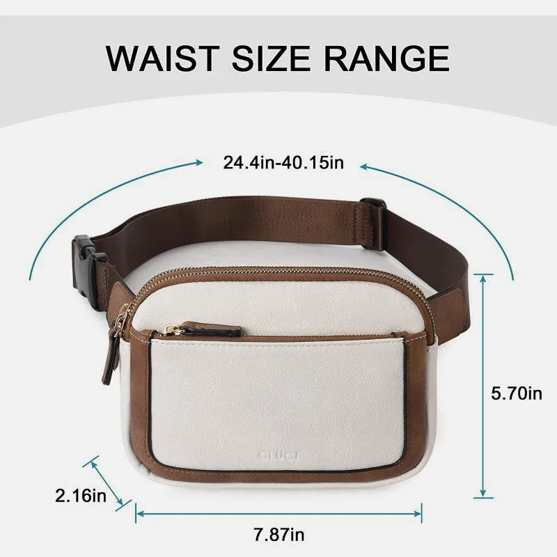 Multifunctional Waist Bag Retro Vegan Leather Outdoor Sports Satchel Purse