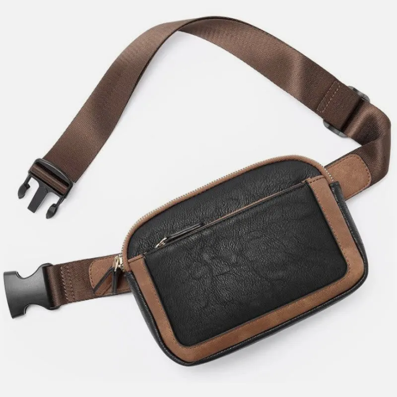 Multifunctional Waist Bag Retro Vegan Leather Outdoor Sports Satchel Purse