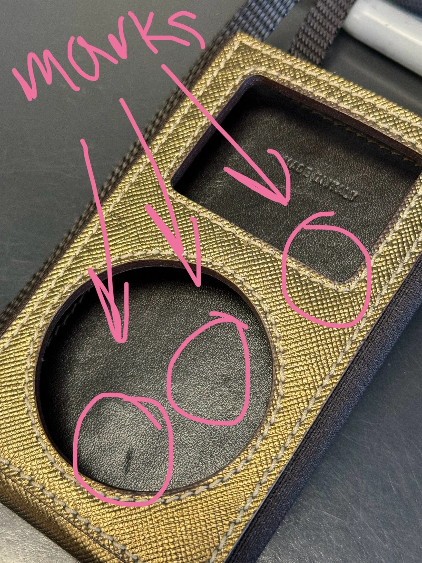 Prada Bronze Signature Handbag Accessory- Large