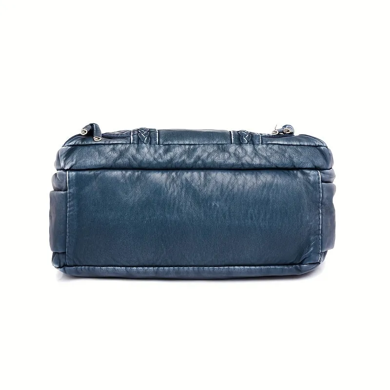 realaiot  Durable Multi-compartment Crossbody Bag, Solid Color Shoulder Bag, Perfect Messenger Bag For Daily Use