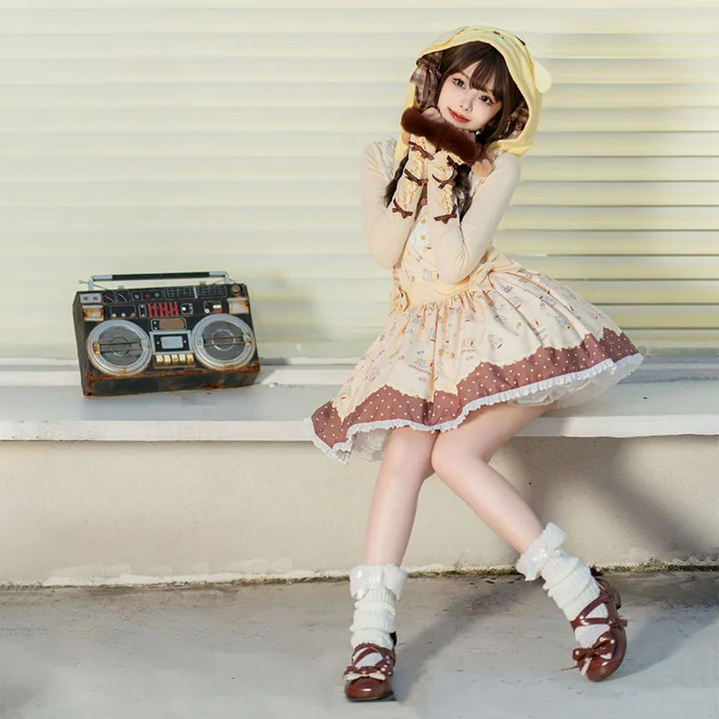 Sanrio Star Gummy Series Pompompurin Inspired Hooded Jumperskirt
