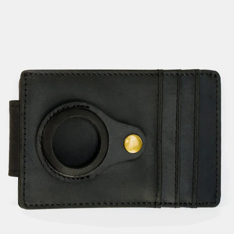 Smart Front Pocket Wallet with AirTag RFID Blocking Genuine Leather Card Holder