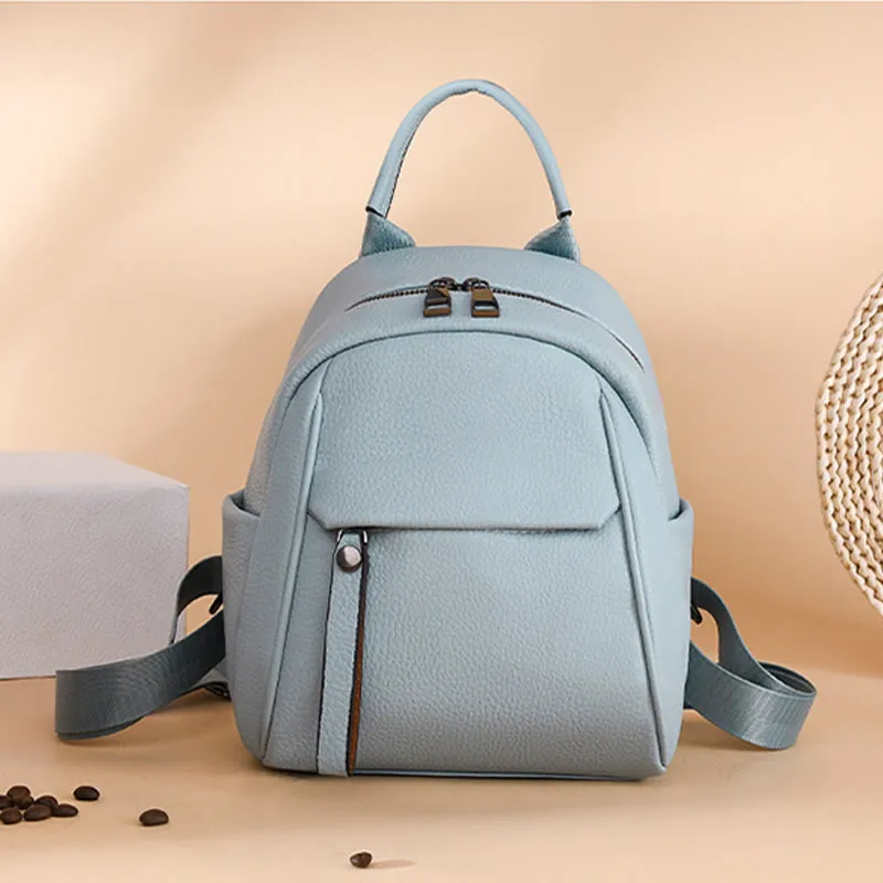 Soft Vegan Leather Backpack Small Fashion Backpack Purse for Women