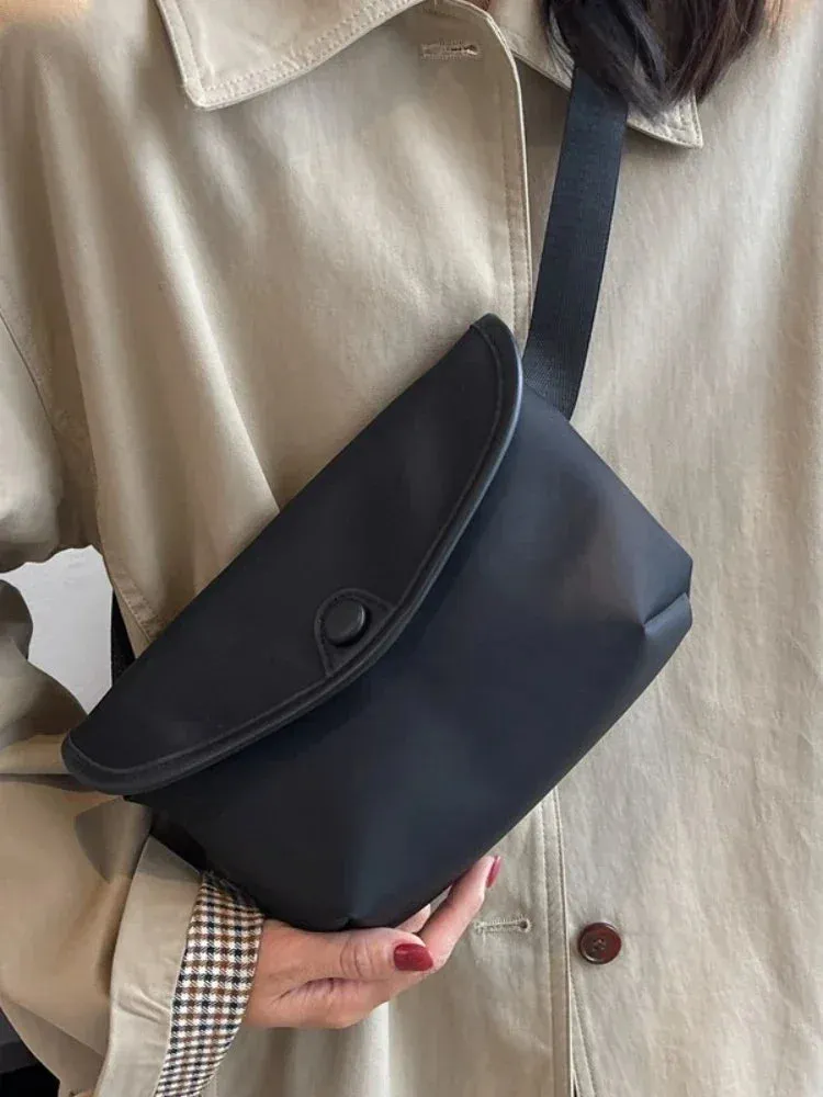UAKISS  -  Autumn Sports Casual Bag Women's 2024 New Canvas All-match Chest Bags Fashion Messenger Waist Bag Fitness Small Bags
