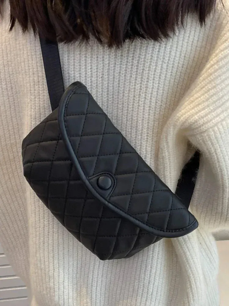 UAKISS  -  Autumn Sports Casual Bag Women's 2024 New Canvas All-match Chest Bags Fashion Messenger Waist Bag Fitness Small Bags