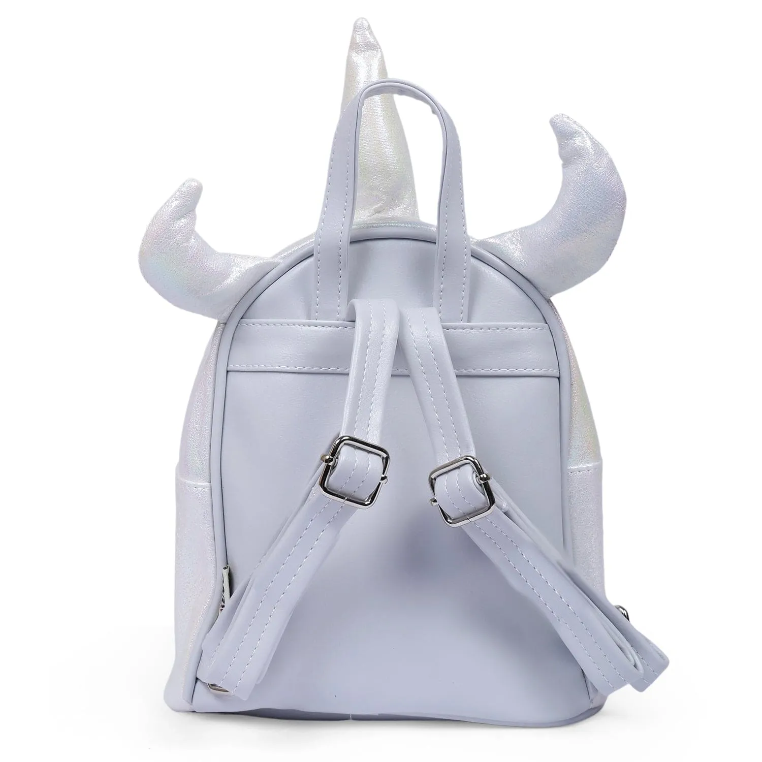 Unicorn Sequined Dual Tone Backpack Trendy Bag - White