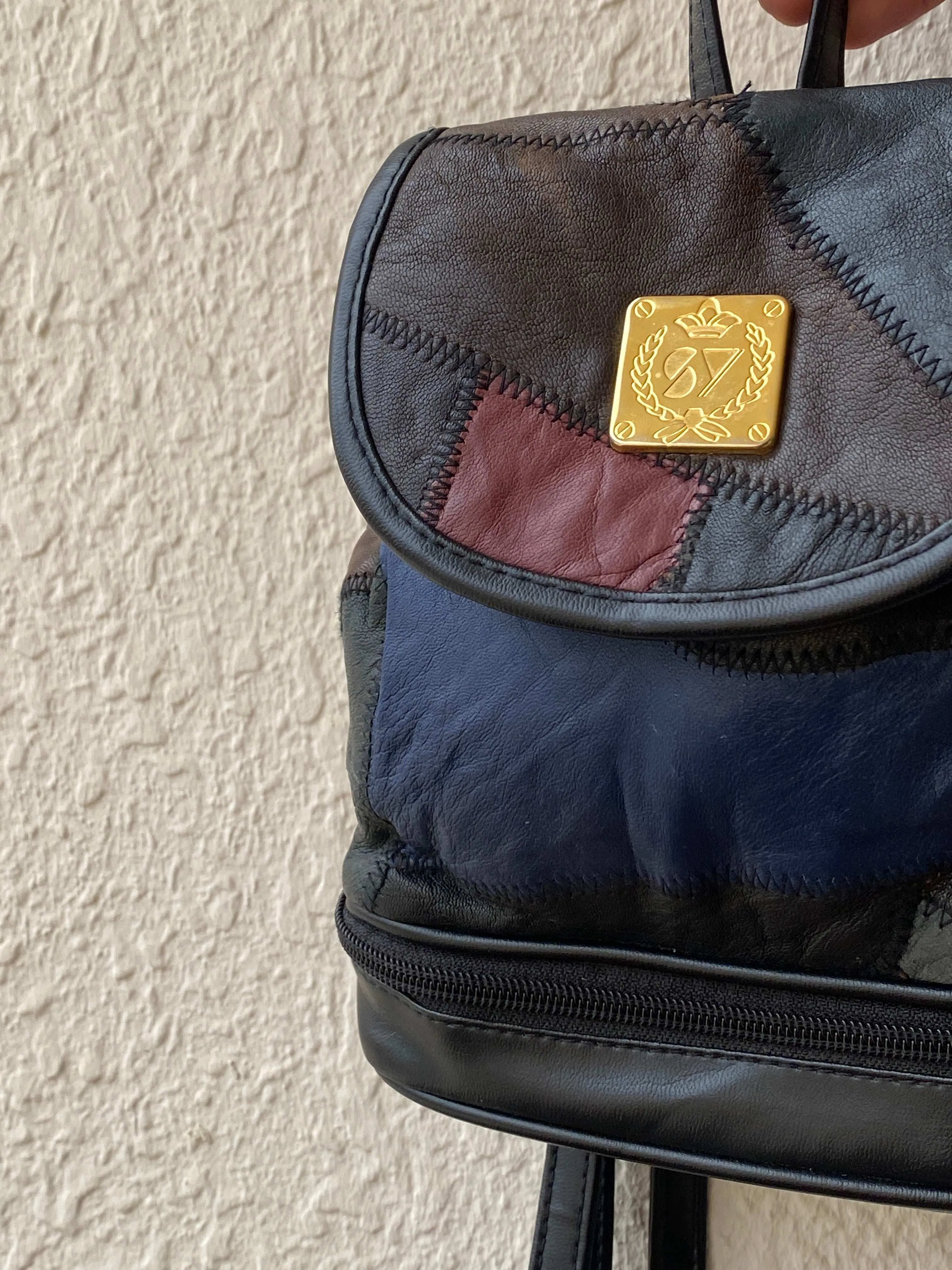 Unique Vintage Genuine Italian Leather Mini Backpack