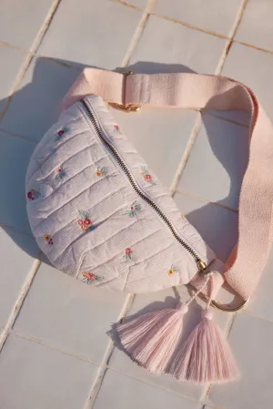 Waist Bag Body - Pink Bouquet Stripes