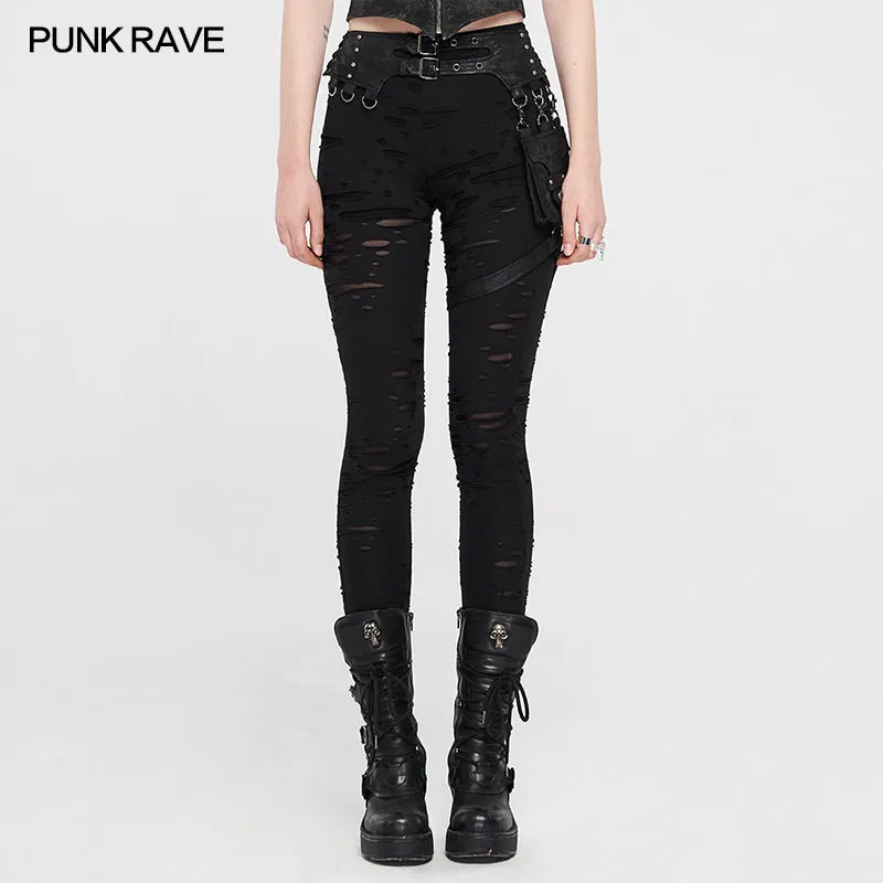 WK-421DQF Steampunk detachable waistbag leggings