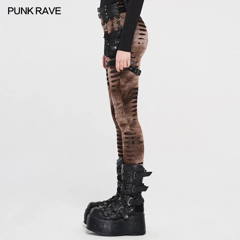 WK-421DQF Steampunk detachable waistbag leggings