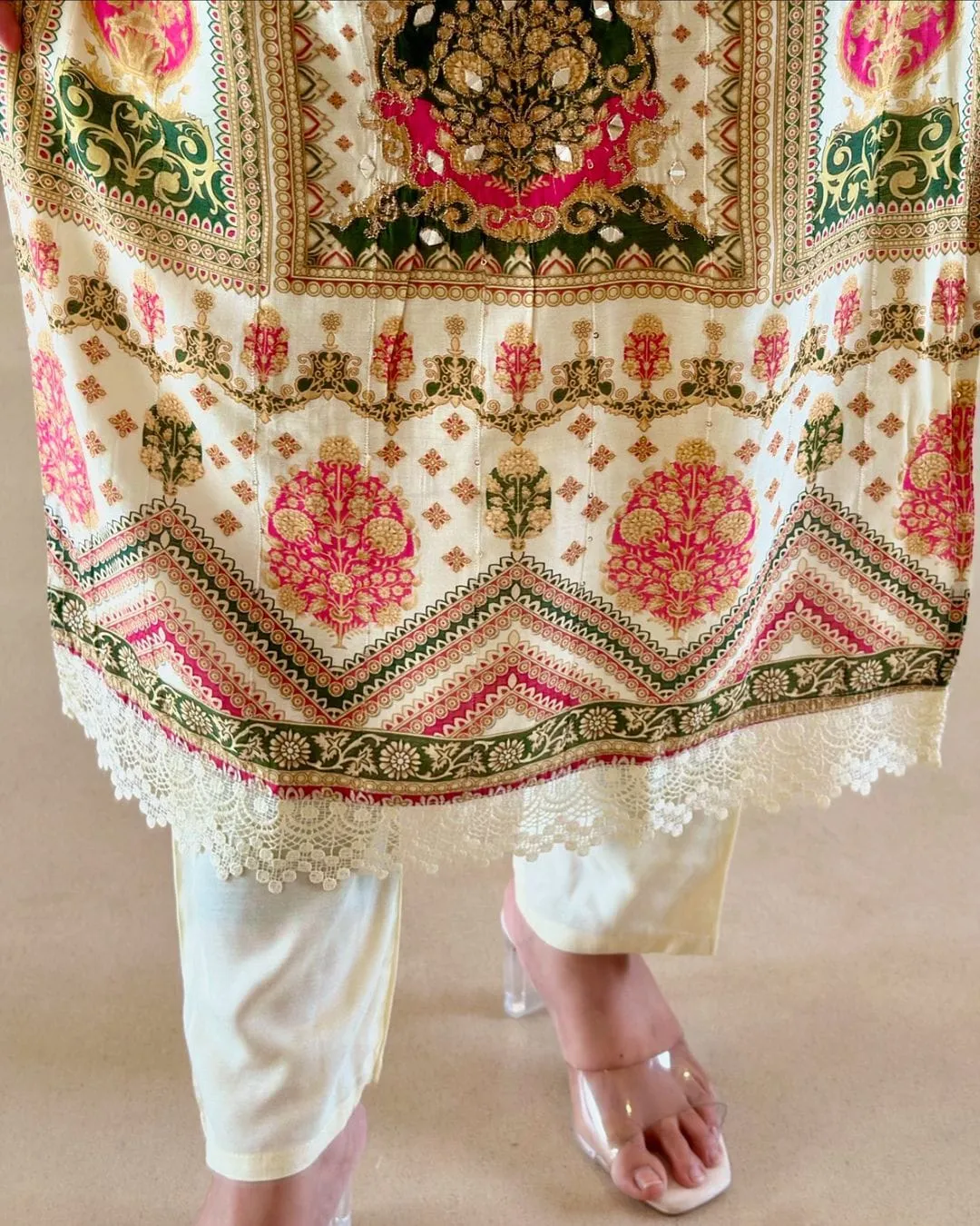 Women's Designer Party Wear Pure Soft Hevay Banana Silk With Sequance Salwar Suite