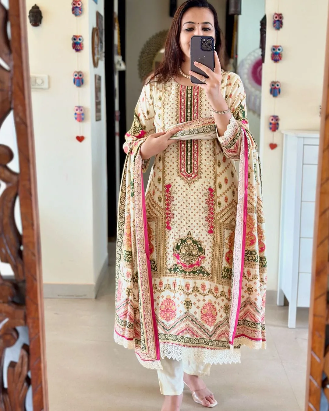Women's Designer Party Wear Pure Soft Hevay Banana Silk With Sequance Salwar Suite