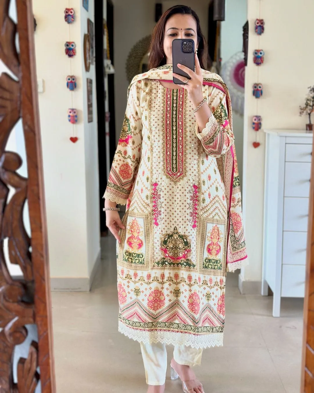 Women's Designer Party Wear Pure Soft Hevay Banana Silk With Sequance Salwar Suite